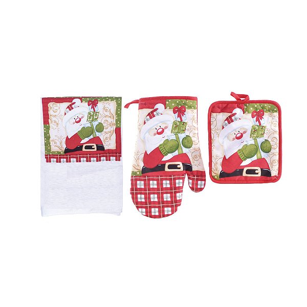 Kit com Estampa de Papai Noel e Renas (Homemade) - 3 Un