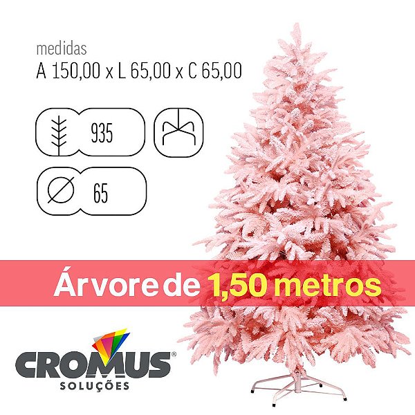 Árvore Nevada Andes Rosa e Branco 1,50m com 935 Hastes