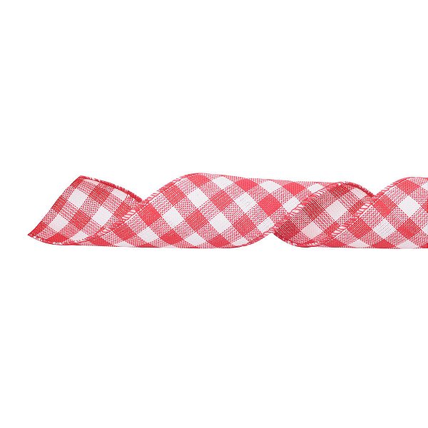 Fita Xadrez Vermelho e Branco 6,3cmx10M