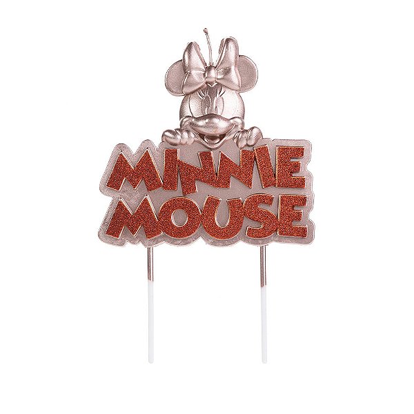 Vela Minnie Metalizada Rose