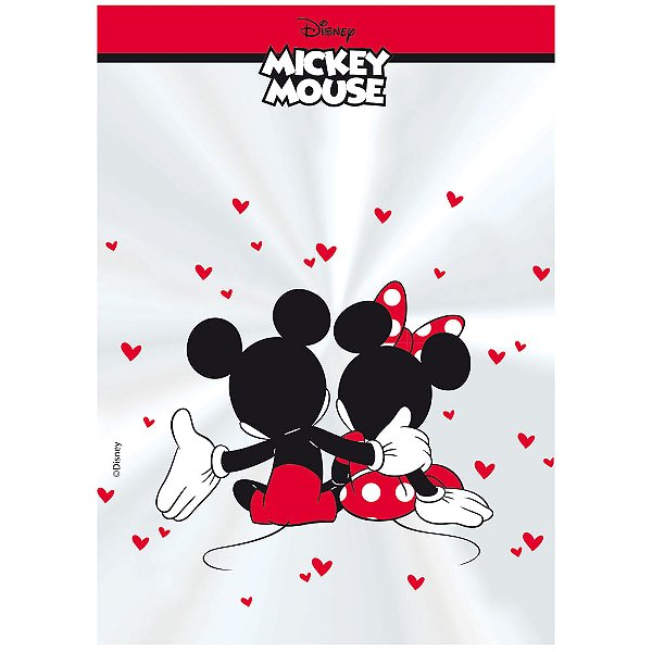 Saco Transparente Registrado Mickey e Minnie 11X19 - 50 Un