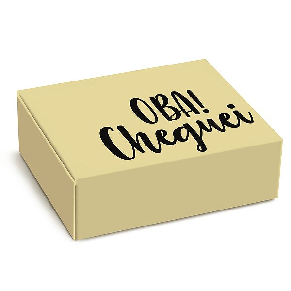 Caixa Para Entrega Oba Cheguei Amarelo 34,5x23,5x13,5cm - 1 Un