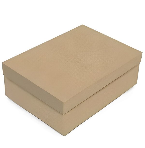 Caixa Retangular com Tampa Liso Pardo G 46x33x14cm - 10 Un