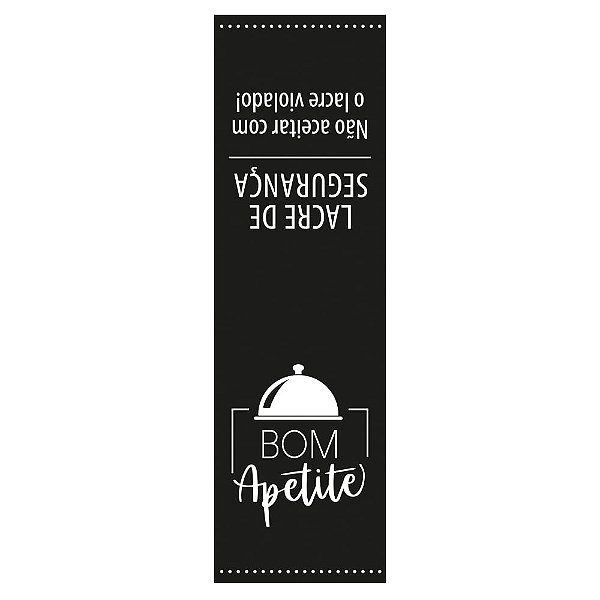 Lacre de Segurança Bom Apetite Preto 3X10 - 500 Un