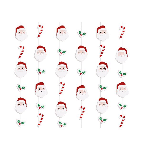 Cortina Decorativa Papai Noel Chegou - 6 Un