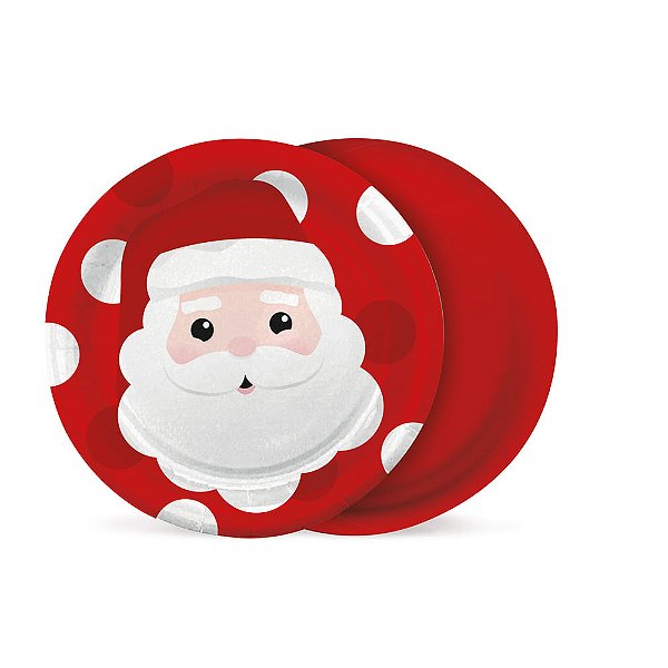 Prato Redondo Papai Noel Chegou 18cm - 8 Un