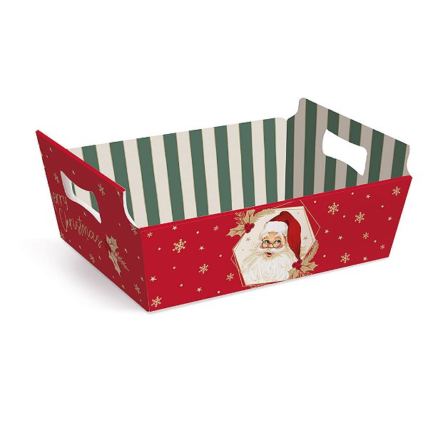 Cesta de Cartão Natalino P 18X13X7,5