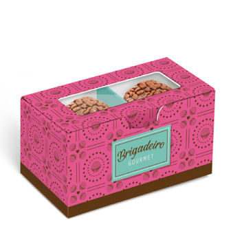 Caixa Para 2 Brigadeiros Brigadelicia Pink 8,5x5x4,5cm - 10 Un