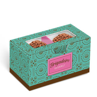 Caixa Para 2 Brigadeiros Brigadelicia Turquesa 8,5x5x4,5cm - 10 Un