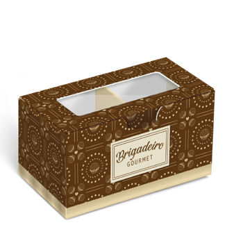 Caixa Para 2 Brigadeiros Brigadelicia Marrom 8,5x5x4,5cm - 10 Un