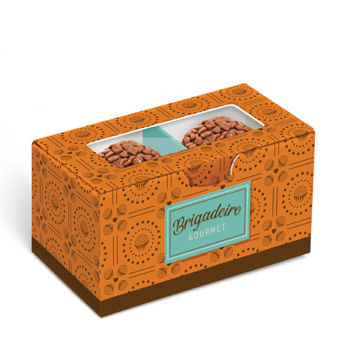 Caixa Para 2 Brigadeiros Brigadelicia Laranja 8,5x5x4,5cm - 10 Un