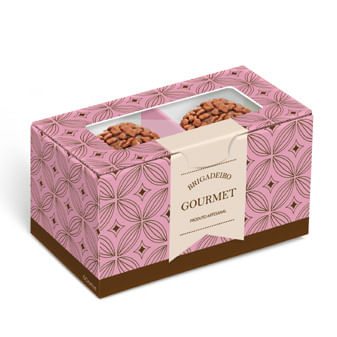 Caixa Para 2 Brigadeiros Gourmet Pink 8,5x5x4,5cm - 10 Un