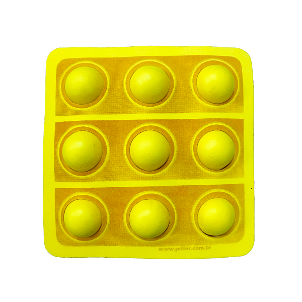 Aplique 3D Interativo Pop IT Amarelo em EVA