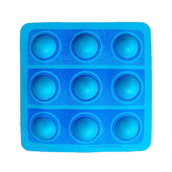 Aplique 3D Interativo Pop IT Azul em EVA