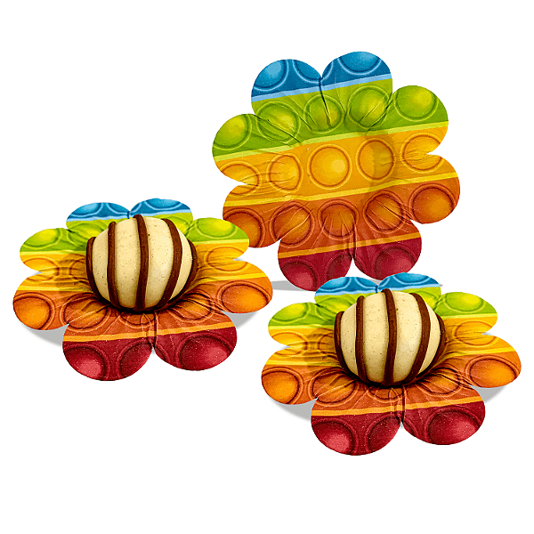 Forminha para Bombons e Doces Finos Papel Pop It - 30 Un
