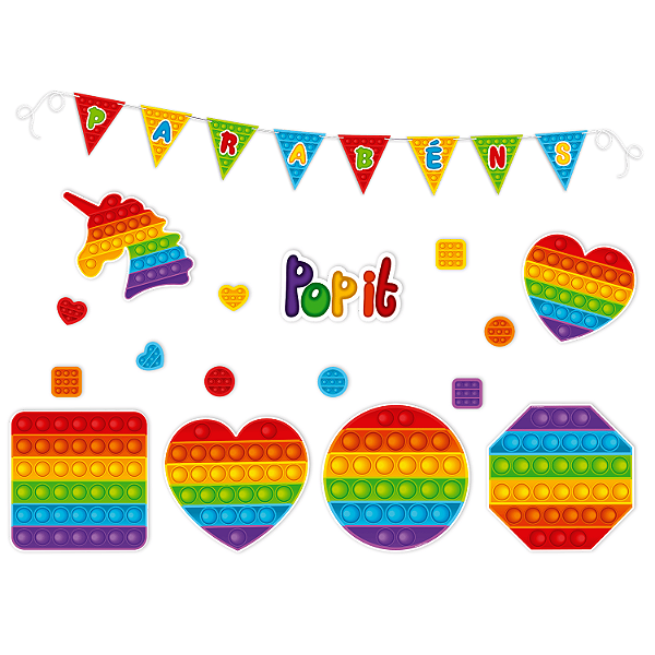 Kit de Painéis para Festa Decoração Pop It em EVA