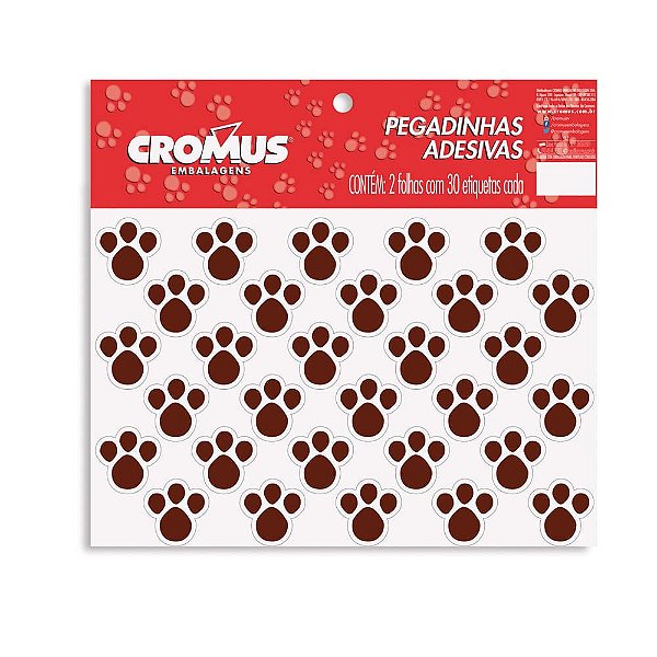 Cartela Adesiva Pegadas Marrom P - 54 Un