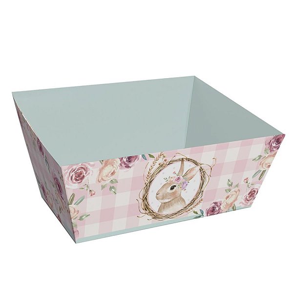 Cesta Cartão Trapézio Coelha Serena M 22x15x14cm - 10 Un