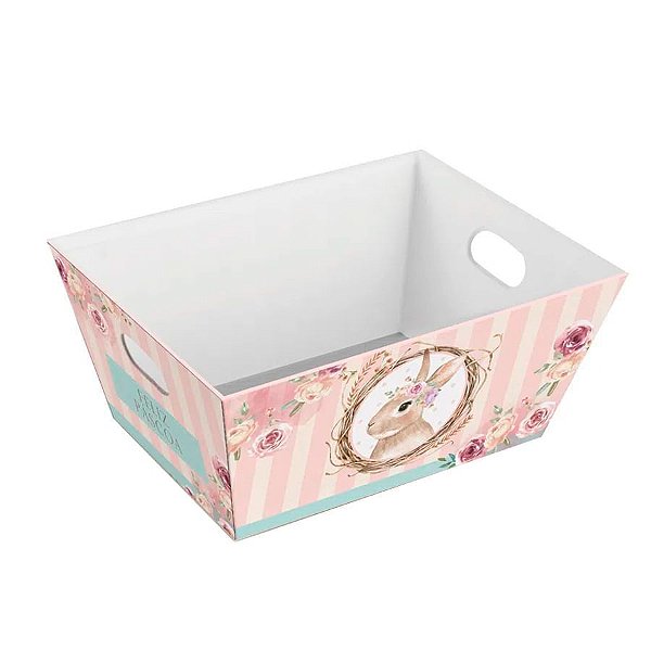 Cesta Cartão Trapézio Coelha Serena P 19x13x8cm - 10 Un