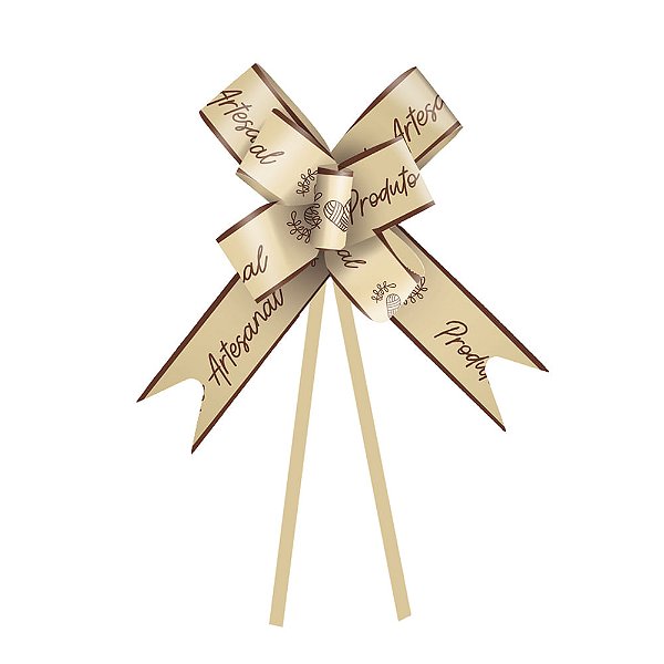 Laço Pronto Produto Artesanal Ouro 23mm - 10 Un