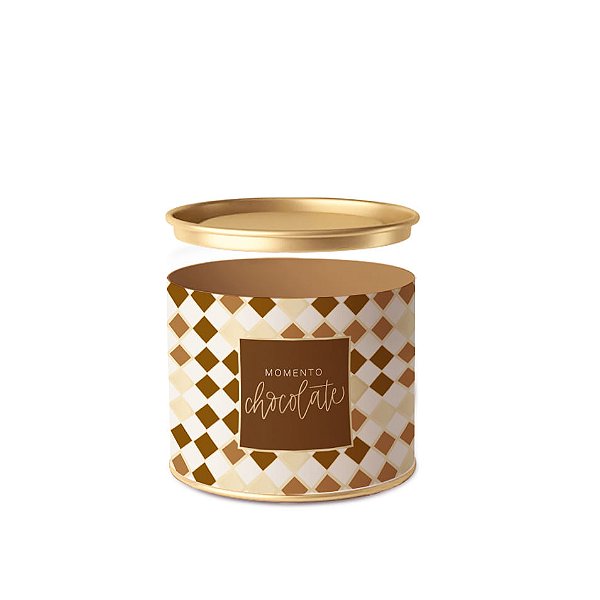 Lata para Bombons Tons de Chocolate 7X10cm - 1 Un