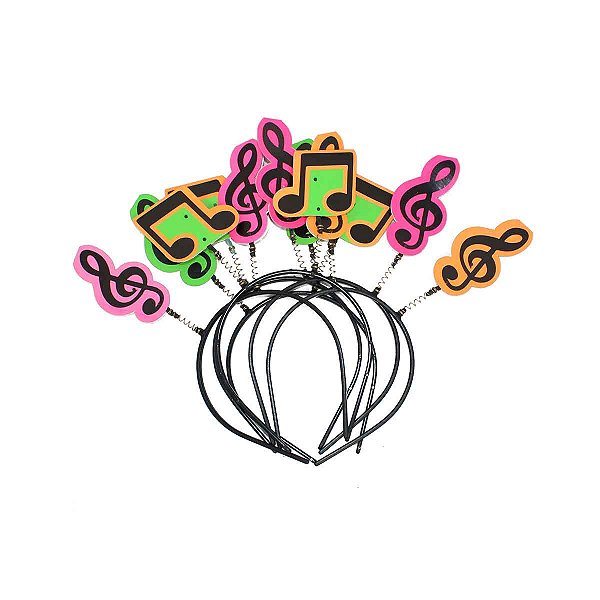 Tiara Notas Musicais Neon - 10 Un