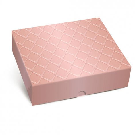 Caixa Retangular Tampa/Fundo New Rose Gold com Relevo P 17X13,5X4,5