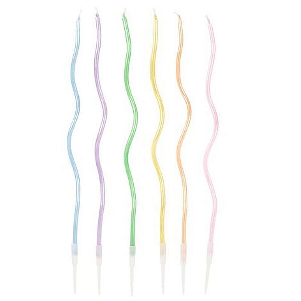 Vela Espiral Candy Colors Metalizadas - V159 - 6 Un