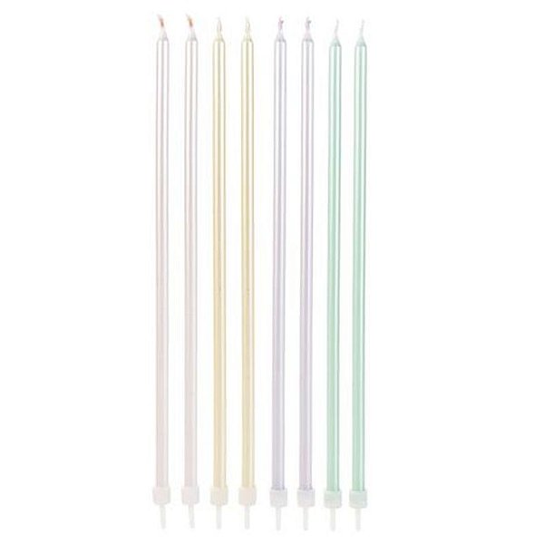 Vela Palito Gigante Candy Colors Metalizada - V160 - 8 Un