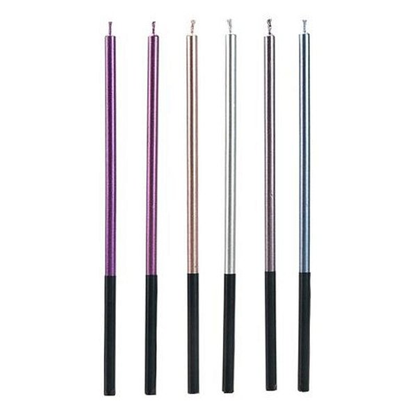 Vela Palito Gigante Colorida Metalizado 15cm - V179 - 6 Un