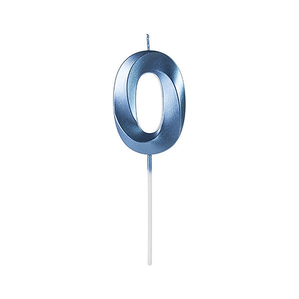 Vela Design Azul Perolizada Número 0 - VAA00