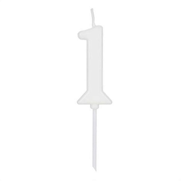 Vela Pick Branca Número 1 - VCB01