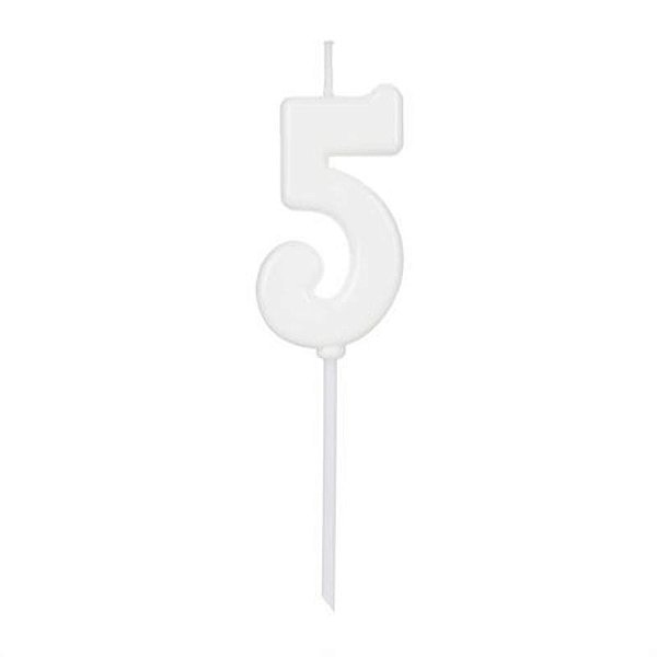 Vela Pick Branca Número 5 - VCB05