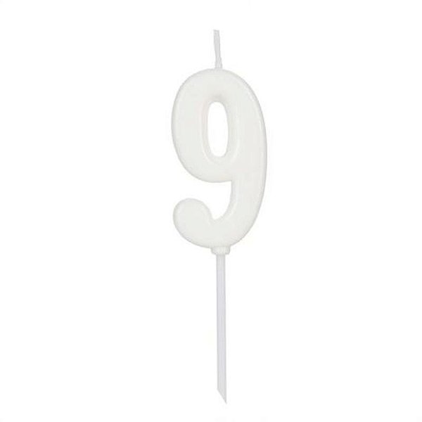 Vela Pick Branca Número 9 - VCB09