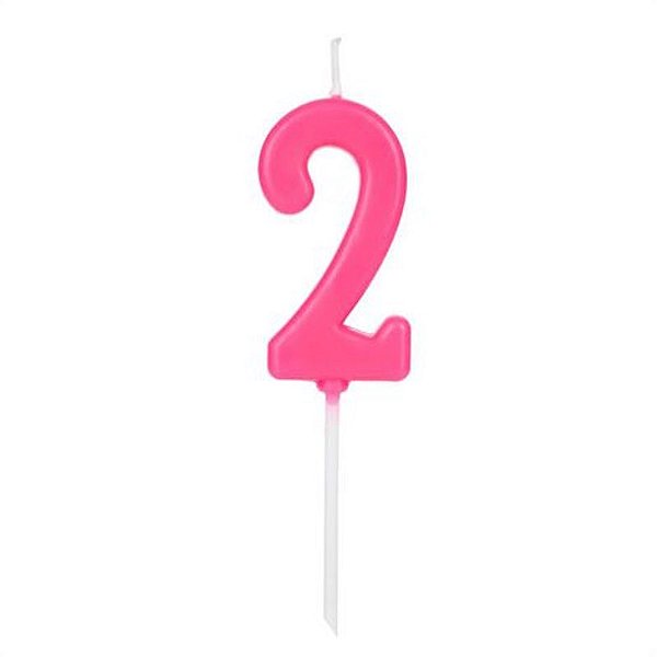 Vela Pick Rosa Número 2 - VCR02