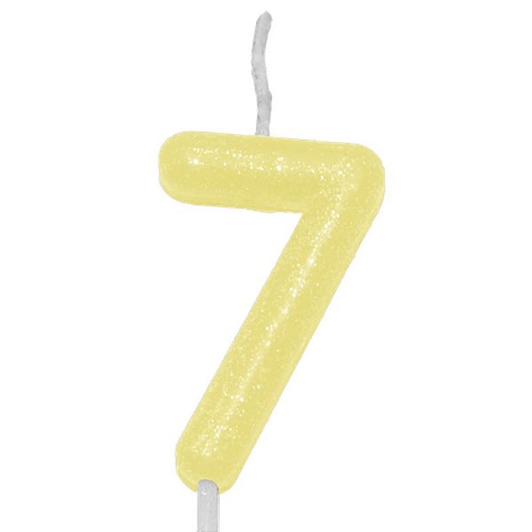 Vela Candy Color Amarelo Número 7 - VES07