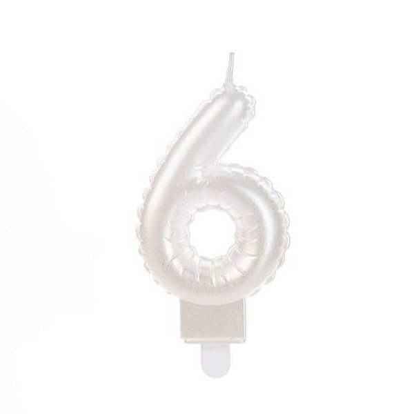 Vela Balão Branca Número 6 - VOB06