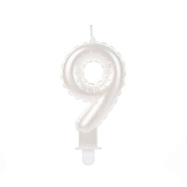 Vela Balão Branca Número 9 - VOB09