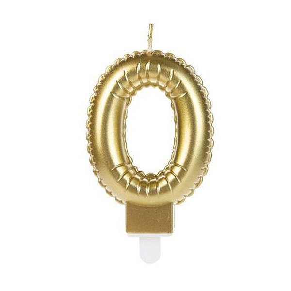 Vela Balão Dourada Número 0 - VOD00