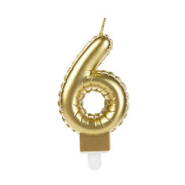 Vela Balão Dourada Número 6 - VOD06