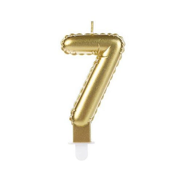 Vela Balão Dourada Número 7 - VOD07