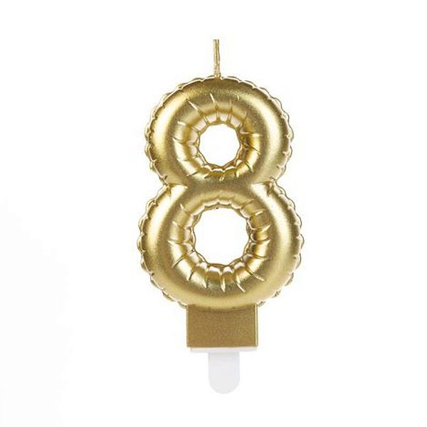 Vela Balão Dourada Número 8 - VOD08