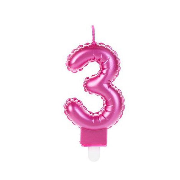 Vela Balão Rosa Número 3 - VOR03