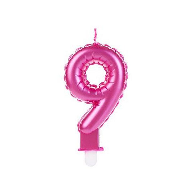 Vela Balão Rosa Número 9 - VOR09
