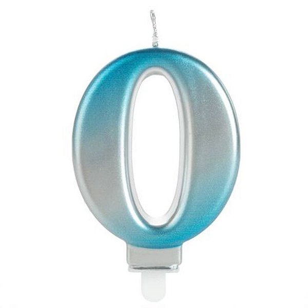 Vela Wave Azul e Prata Número 0 - VWA00