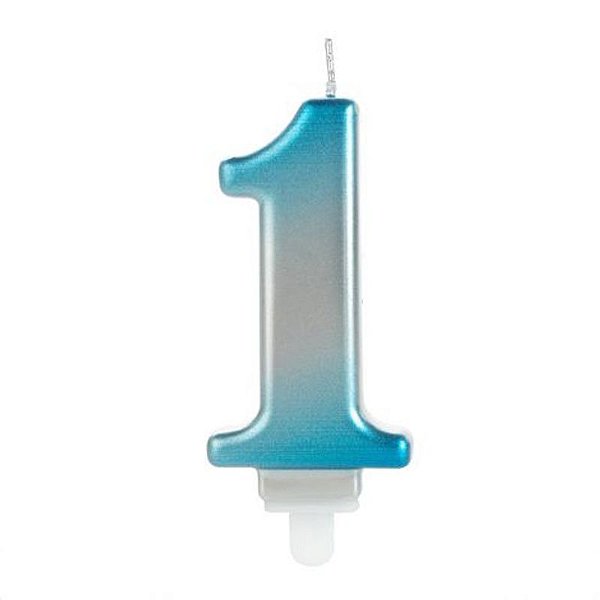 Vela Wave Azul e Prata Número 1 - VWA01