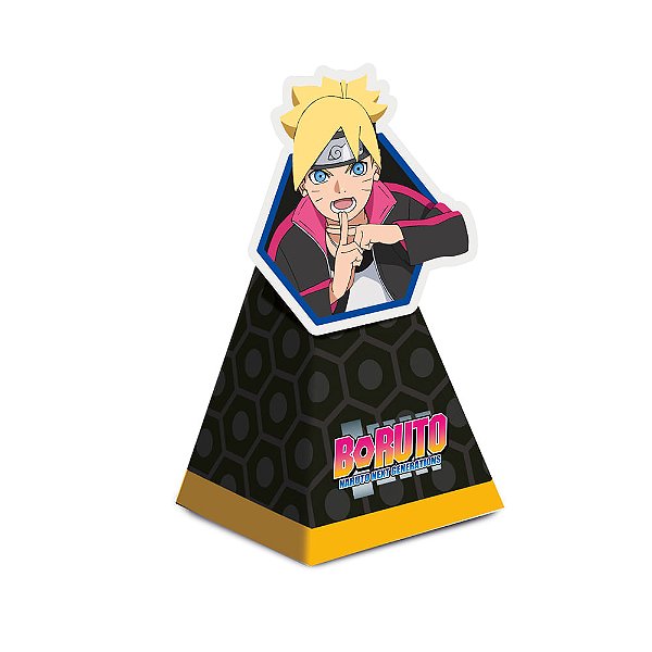Caixa Cone com Aplique Boruto 6,5x6,5x12,5cm - 8 Un