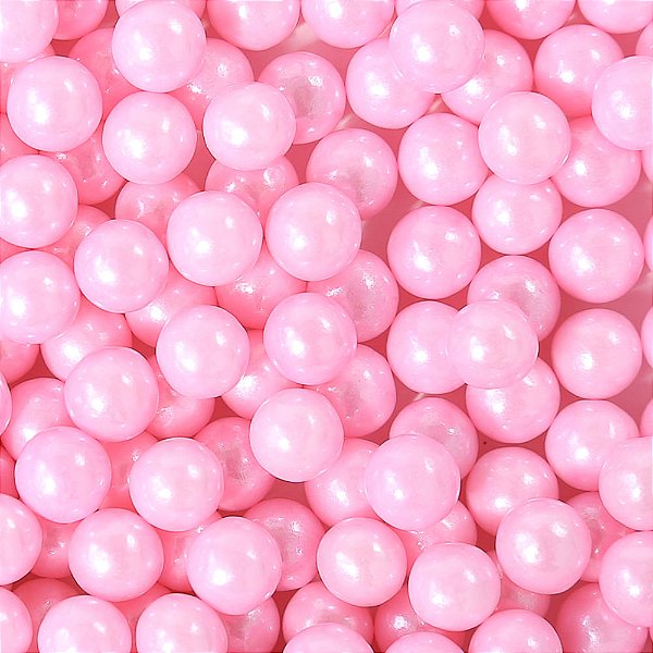 Confeito Sugar Beads Perolizados Rosa 6mm 100G