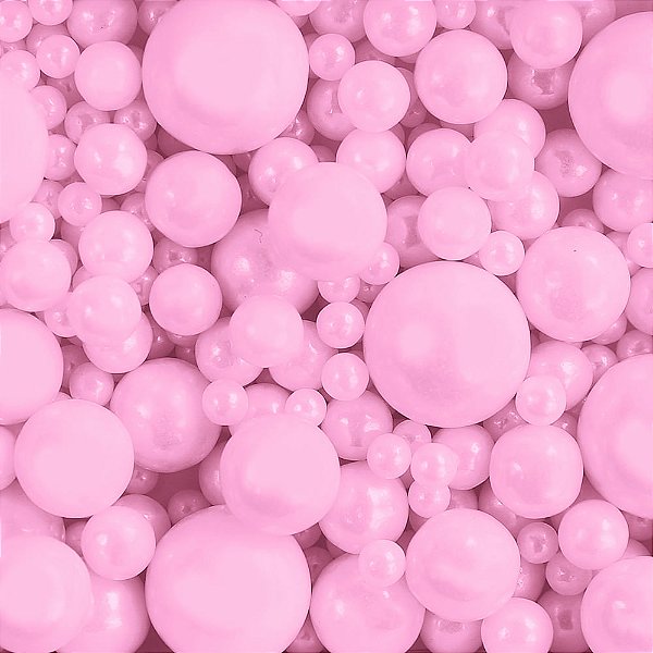 Confeito Sugar Beads Polido Rosa 100G Sortido