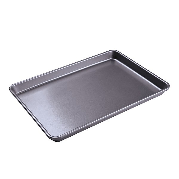 Forma de Aço Carbono Retangular Cinza 45,4X32,7X2,4cm - Fundo Fixo - Cromus Allonsy